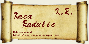 Kaća Radulić vizit kartica